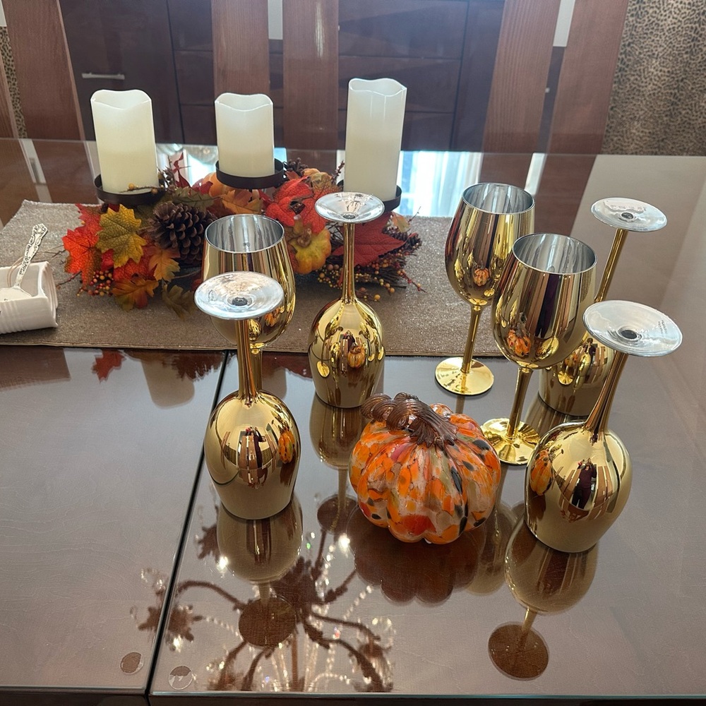 Gold stemware - Picture 5 of 8